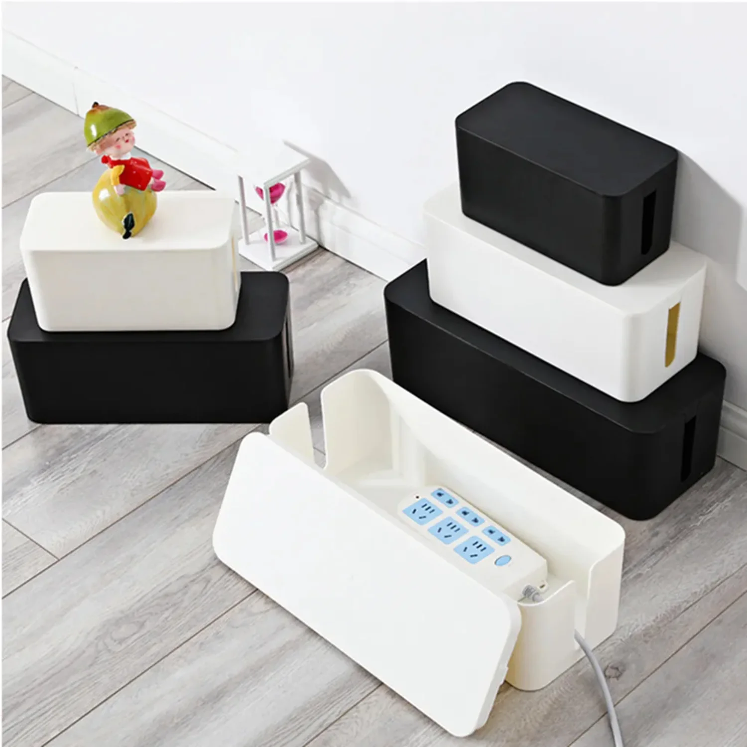 

Plastic Wire Box Power Line CasesJunction Box Cable Tidy Box Household Necessities 3 Sizes closet organizer