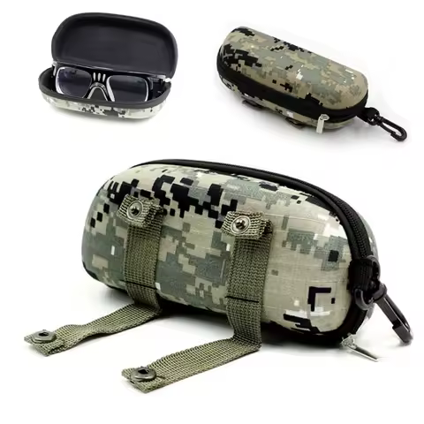 Camouflage Glasses Case Outdoor Sports Zipper Box Thickened Anti-stress Sunglasses Case Military Portable Glasses Storage Box