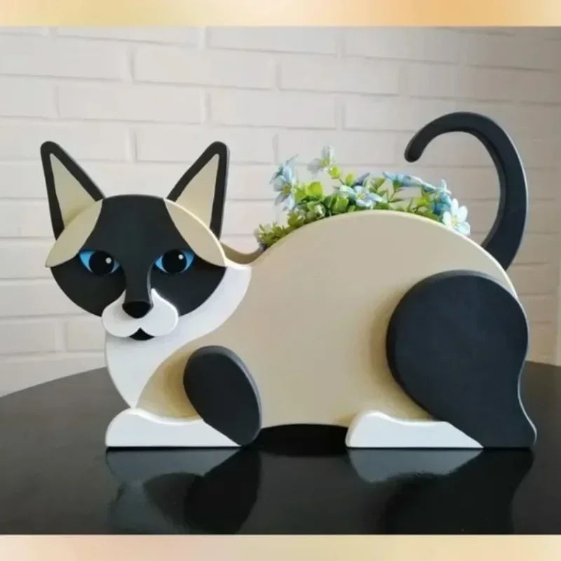 Creative Ornament Garden Art Outdoor Decoration Cat Flowerpot Pet Cat Potted Plant Courtyard Decoration Cat Creative Flowerpot