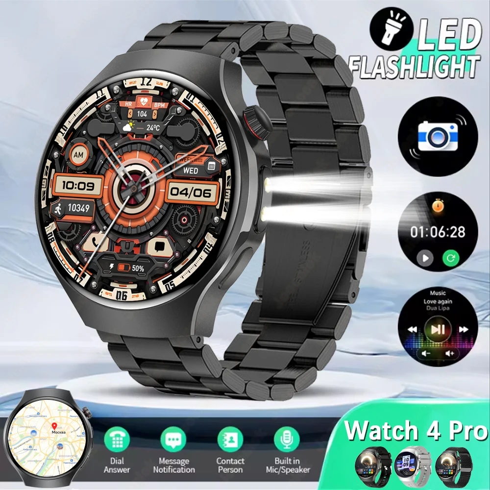 

Новинка 2024 года для Xiaomi, военные Bluetooth-смарт-часы с вызовом, мужская модель, 1,53-дюймовый HD-экран, водонепроницаемый фонарик, умные часы для занятий спортом на открытом воздухе