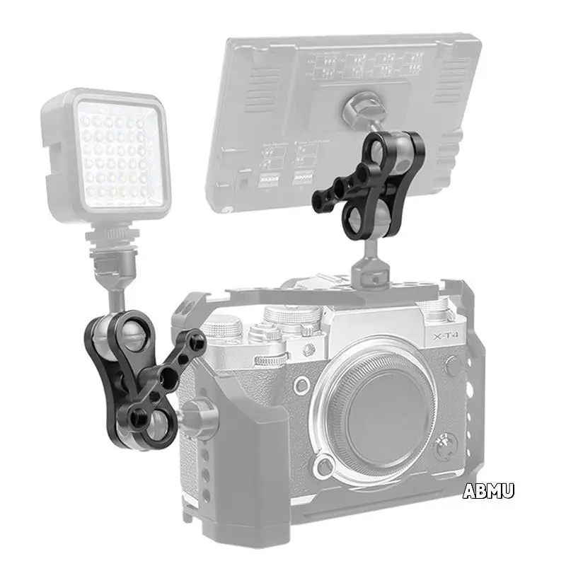 

2X Tripod Butterfly Clip Clamp 1Inch Ball Joint Arm 1/4 3/8 Mount For Gopro Cameras Underwater Diving Lights Torch