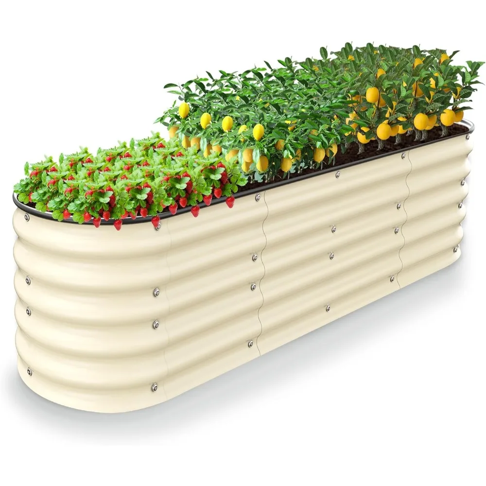 

Raised Garden Beds 8 X 2 X 1.4Ft, Galvanized Raised Garden Beds Outdoor Planter Box for Vegetables, Gardening, Flowers, Fruits e