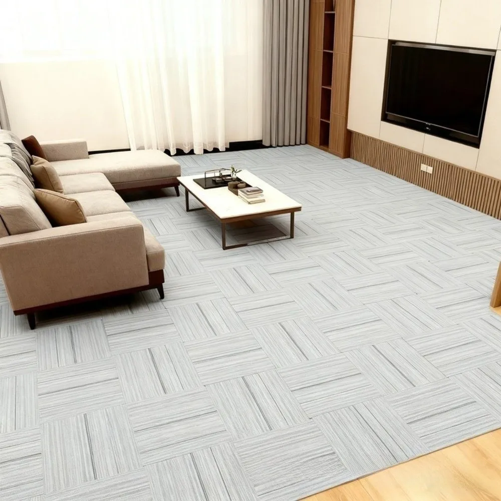 Imitation Carpet Texture PVC Floor Tile Self Adhesive Wear Resistant Floor Cover Anti Slip Waterproof Vinyl Floor Sticker