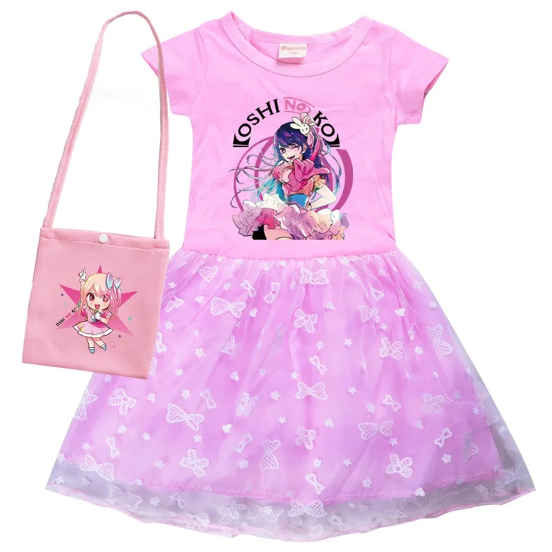 AIAI 2025OSHI NO KO Ai Kids Summer Ai Hoshino طفل لطيف الدانتيل فستان الأميرة طفل الفتيات حفلة عيد ميلاد Dre