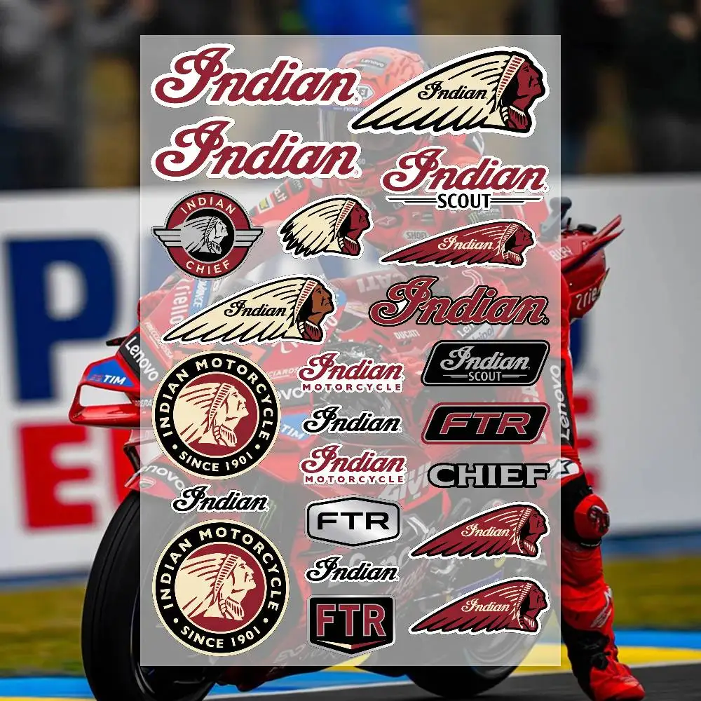 InD-iA-n  Decal Set High Quality Printed and Cut Stickers Motorcycle Sticker