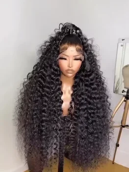 13x6 hd transparente onda profunda peruca frontal 250 densidade 13x4 peruca dianteira do laço cabelo humano brasileiro cru 30 40 Polegada perucas encaracoladas soltas