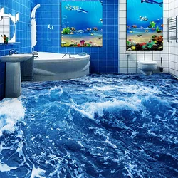 Custom Photo Wall Paper 3D Sea Floor Tiles Murals Bathroom Bedroom Living Room Non-slip Waterproof Thickened Wallpaper