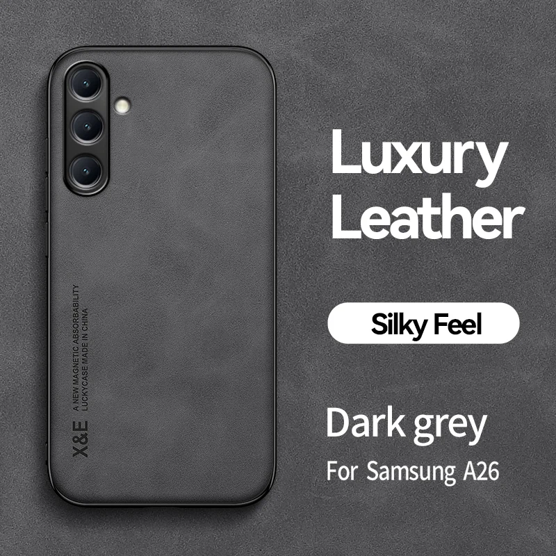 

Leather Case for Samsung Galaxy A26 5G A 26 Car Magnetic Holder Silicone Protection Hard Shockproof Phone Cover SamsungGalaxyA26