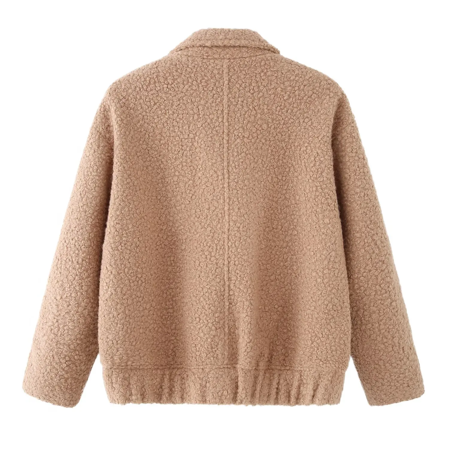 DiYiG VROUW 2025 Herfst Nieuwe Mode Revers Cirkel Fluwelen Jasje Chic Button-type Joker Lange Mouw Jas Bovenkleding mujer