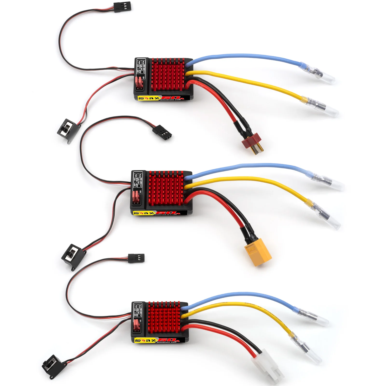 RCXAZ RC ESC 320A 480A 60A ESC contrôleur de vitesse électronique brossé pour 1/10 RC voiture bateau sur chenilles SCX10 TRX4 TRX6 CC01 D90