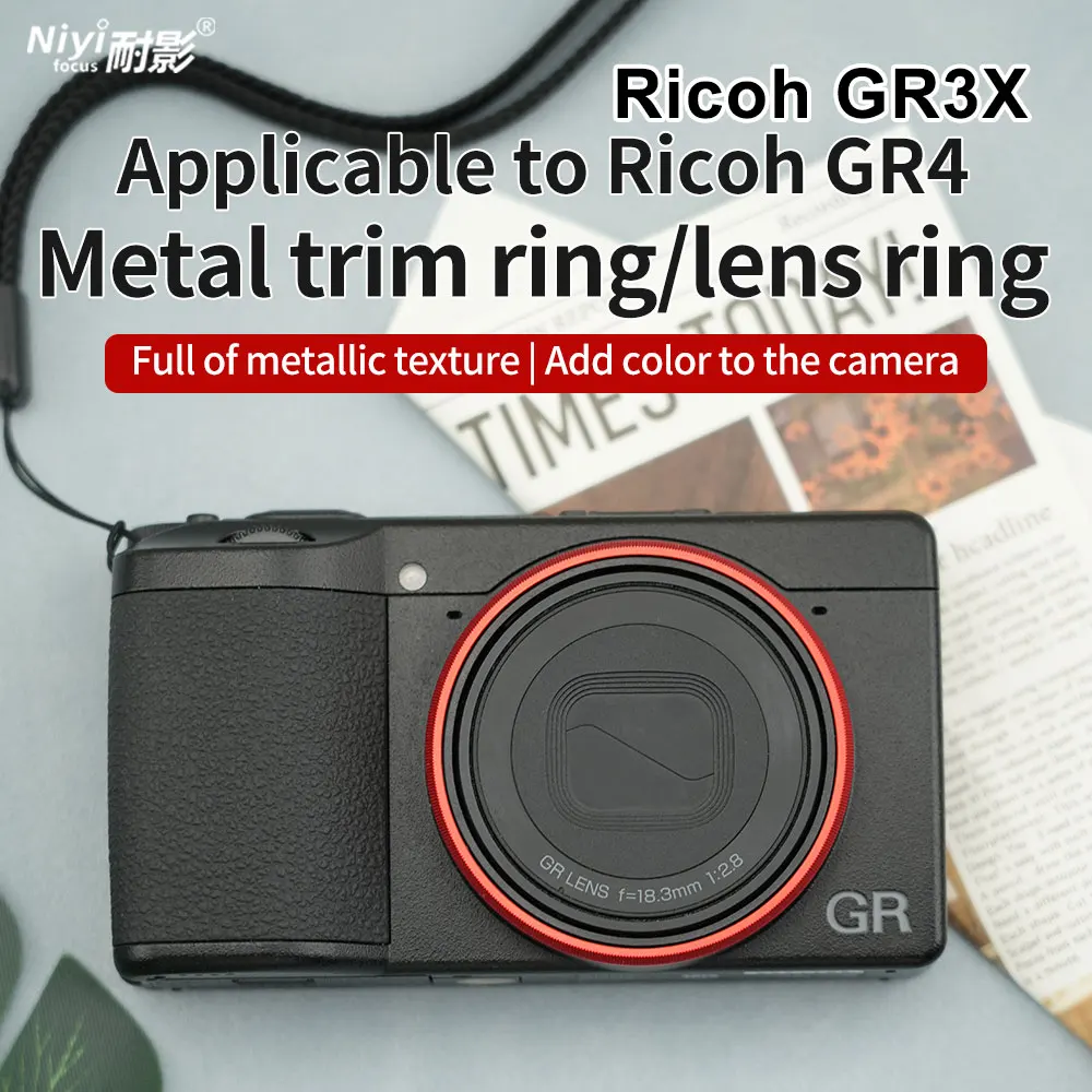 

Кольцо для камеры Ricoh GR3x Ricoh GR4 GR iiix GR iv Кольцо для крышки объектива Украсьте цветное кольцо из алюминиевого сплава Накладное кольцо