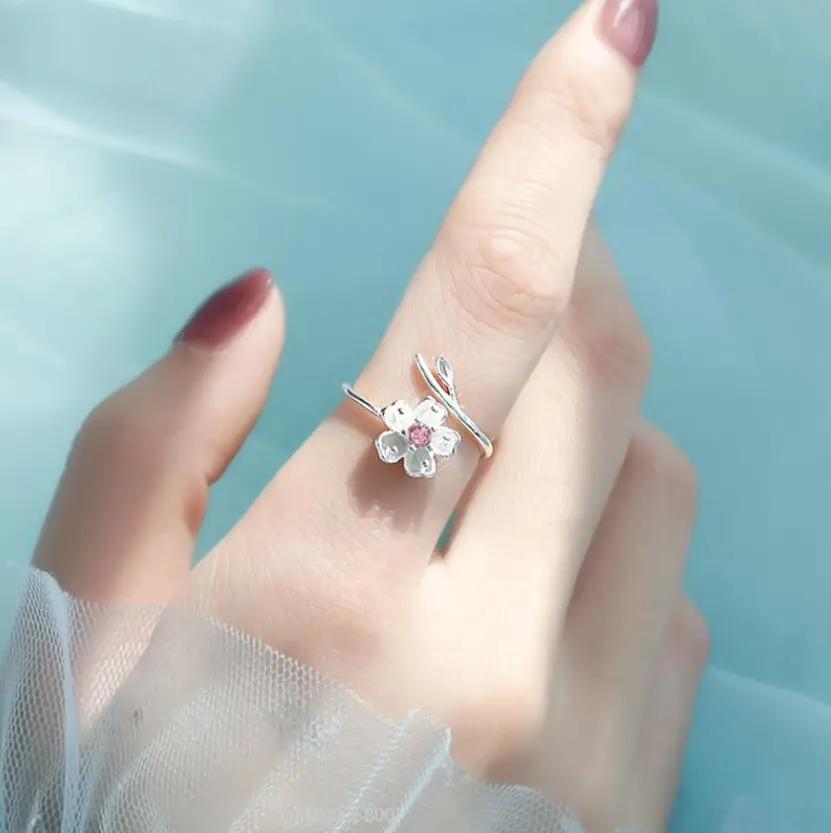 Flower Natural Purple Amethyst 925 Sterling Silver Plum Blossom Ring for Women Fashion Gemstone Jewelry Party Birthday Gift image 4