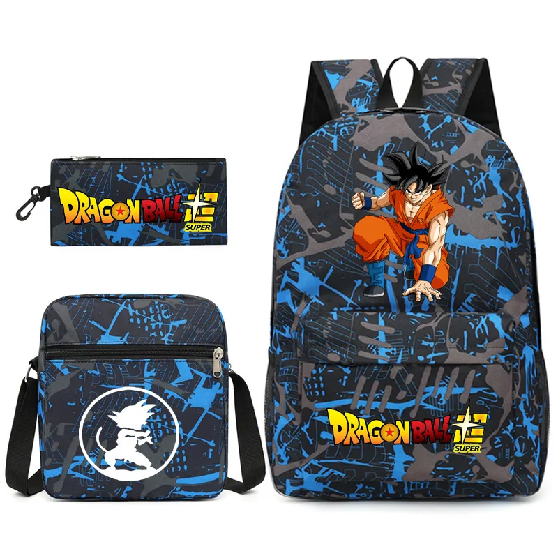 

3Pcs/set Dragon Ball Backpack Teenager Student Back To School Schoolbag Large Capacity Bag Boy Girl Goku Canvas Rucksack Mochila