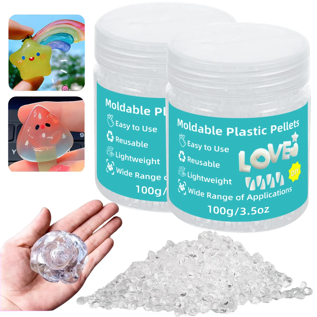 Thermoplastic Pellet - เม็ดพลาสติกที่ขึ้นรูปได้ วัสดุเทอร์โมพลาสติกที่ละลายได้ อุปกรณ์ประกอบฉากฮาโลวีน สำหรับการซ่อมแซมชั่วคราวและกิจกรรมสร้างสรรค์