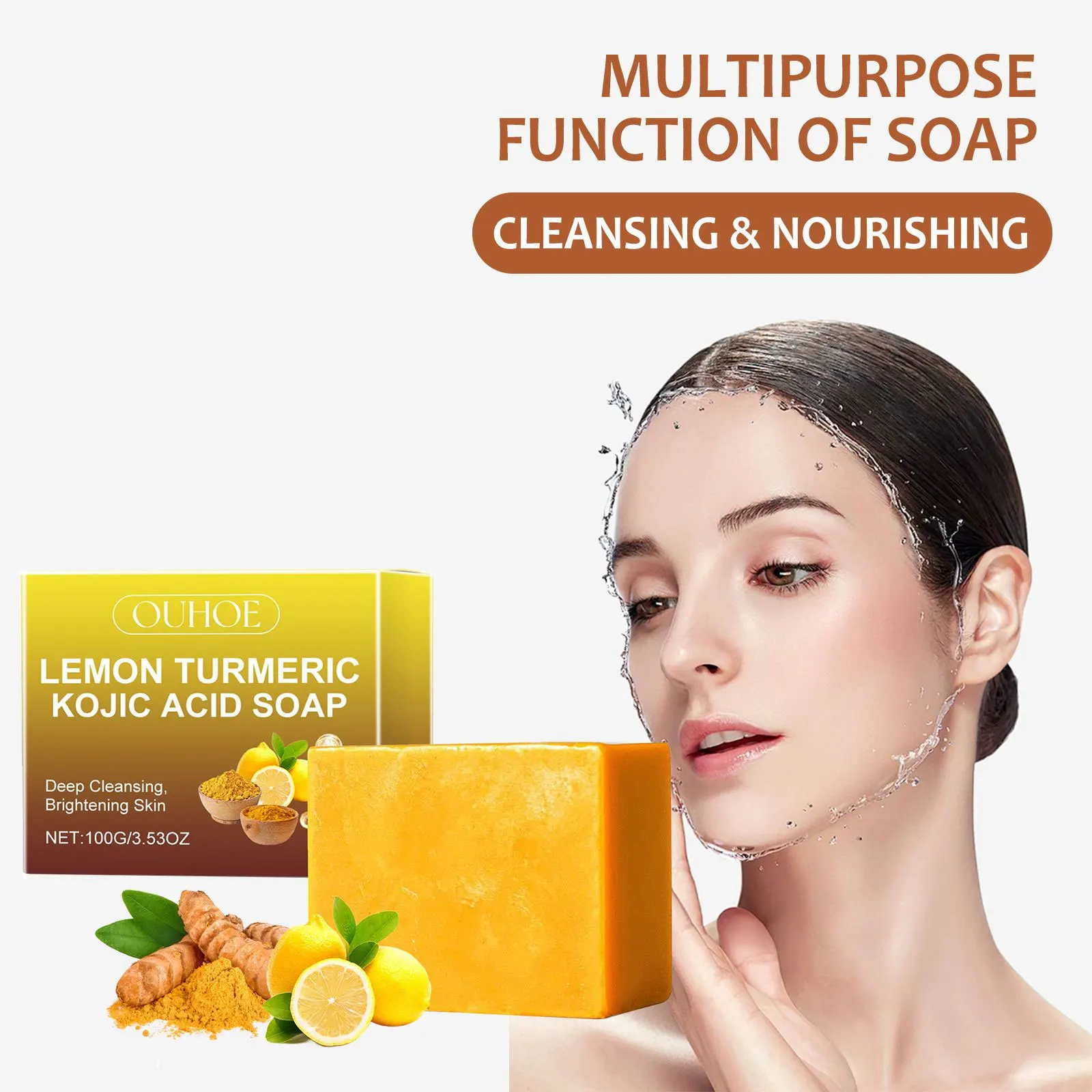 Lemon Turmeric Kojic Acid Brightening Soap