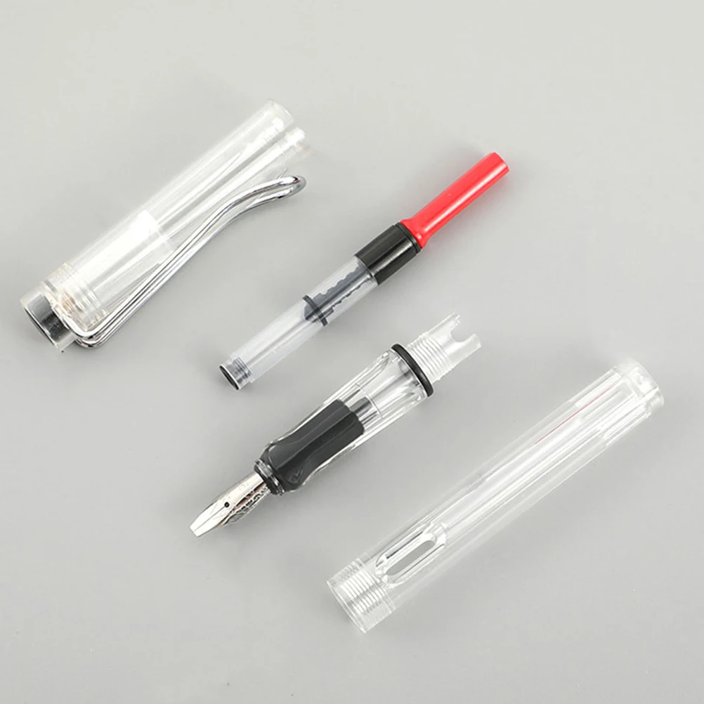

6Pcs Transparent Fountain Pen Smooth Writing Calligraphy Ink Absorber Portable Office Student Pens Fountain Pen