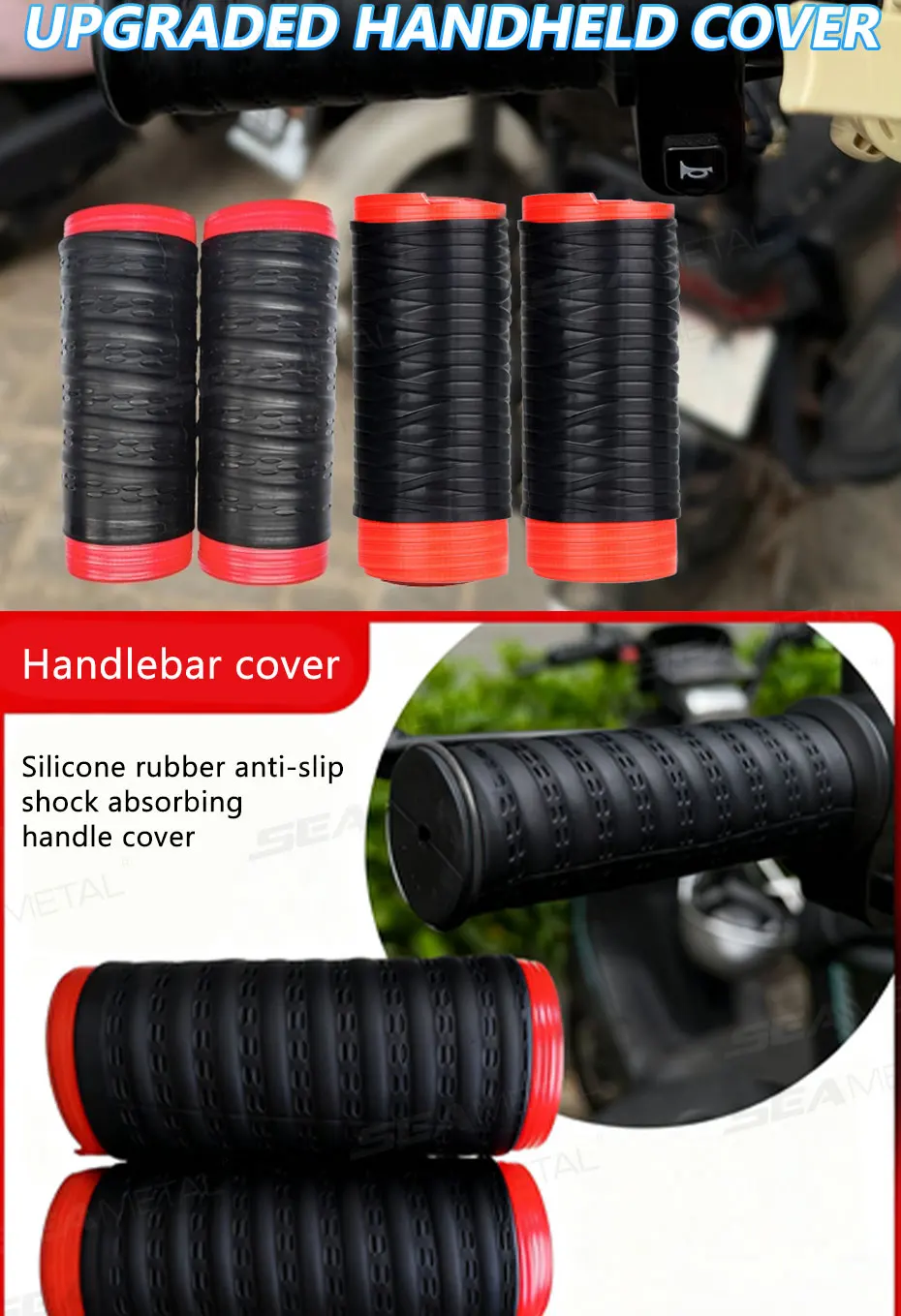SEAMETAL Motorrad-Lenkerabdeckung, Bremsabdeckungen, selbstschrumpfend, rutschfest, Silikon, für Motorräder, Griffabdeckungen, Schutzhülle – Detail 8