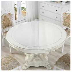 Round Tablecloth Transparent Soft PVC Waterproof Oilprpoof Living Room Dining Tables Kitchen Desk Protector Home Decor 1.0mm (11