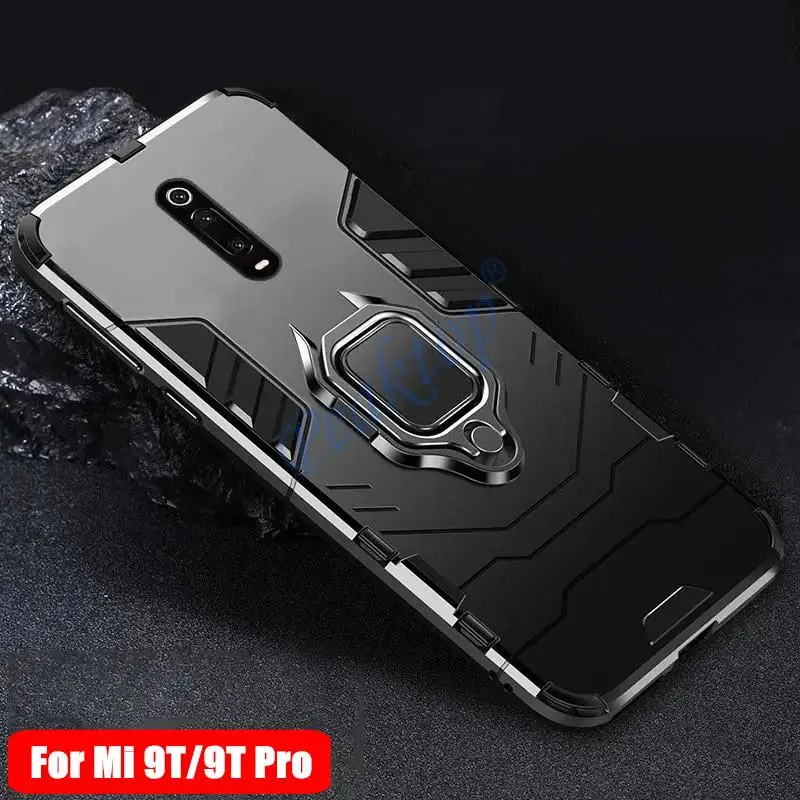 For Xiaomi Mi 9t Pro Case Armor PC Cover Metal Ring Holder Phone Case For Redmi K20 K 20 Pro mi 9 t pro Cover Shockproof Bumper