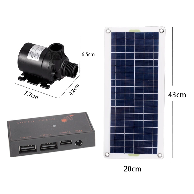 50W Plastic Water Pump 800L/H DC12V Solar Water Fountain Pump Low Noise For Family Garden Water Fountain Irrigation Pump