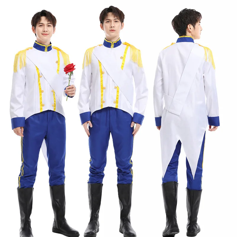 

White Naval Mermaid Prince c Prince loween Costume Performance Dr Yearly Conference Women's Traditional Chinese Ethn...