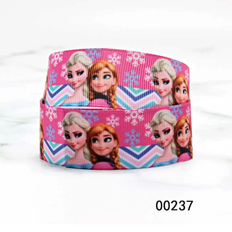 Disney Frozen Ribbon Grosgrain  Printed Cinderella Princess for DIY 25MM 10yards Bows Craft Supplies Decoration