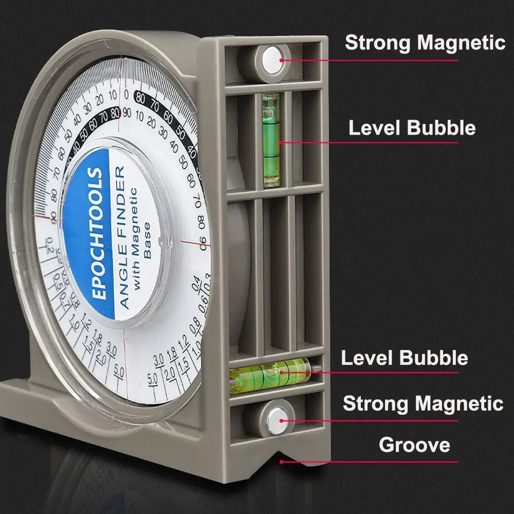 Level Angle Finder Inclination Level Horizontal Bubble with Magnetic Base Slope Level Meter Measuring Inclinometer Gauge