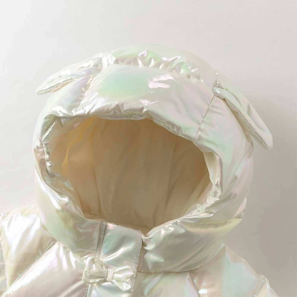 ديف بيلا الفتيات أسفل سترة الخريف الشتاء الأطفال المخملية رشاقته معطف الأبيض بطة أسفل ملابس خارجية ملابس الاطفال عادية DB4254792 #4