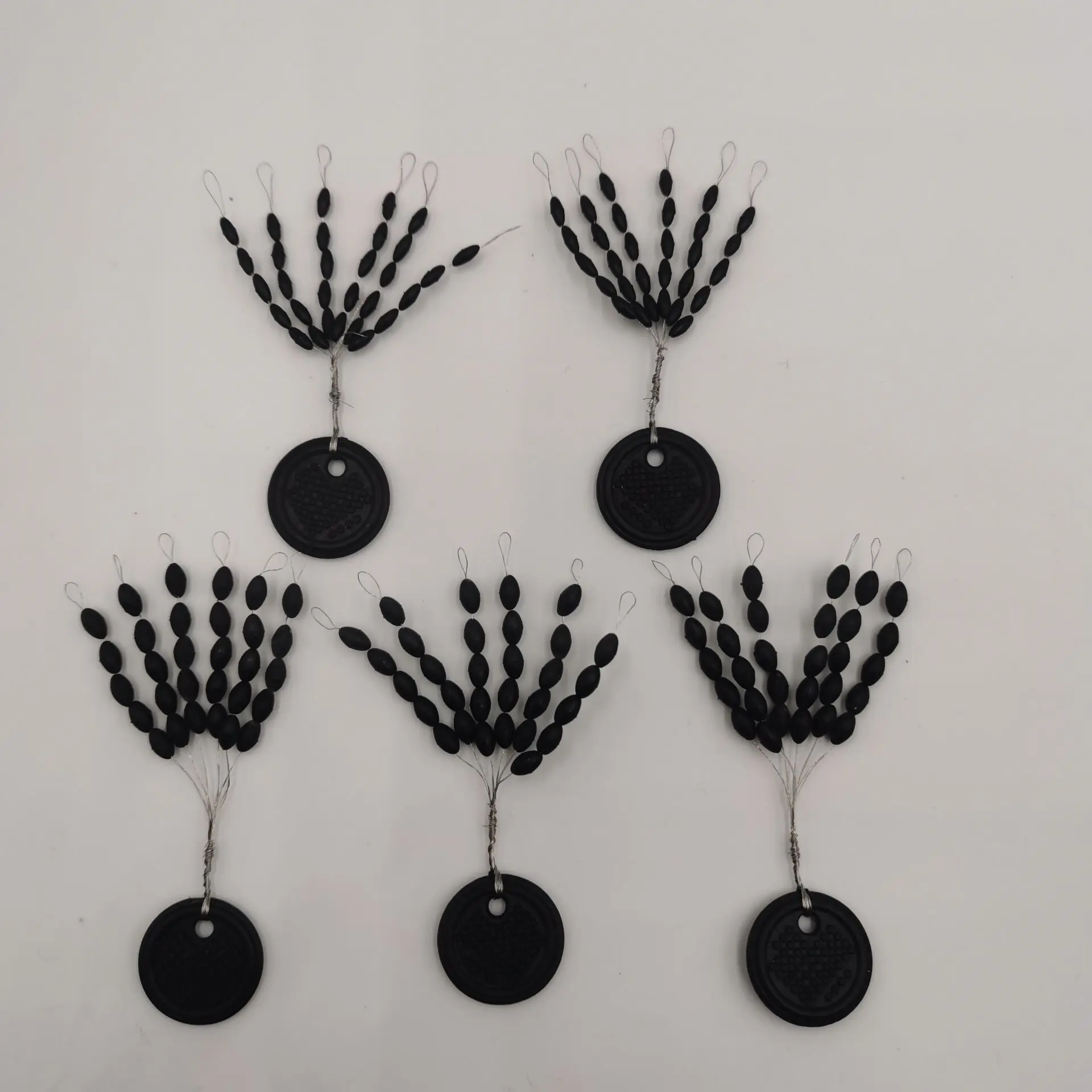 سهلة الصيد 150 قطعة المطاط تعويم توقف الفاصوليا الفضائية البيضاوي سدادة موصل خط العوامات بوبر لملحقات الصيد