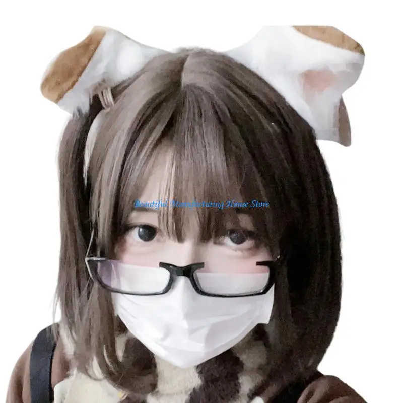 

E56a реалистичный плюшевый головной убор для собачьих ушей головной убор для фанатов аниме и вечеринки