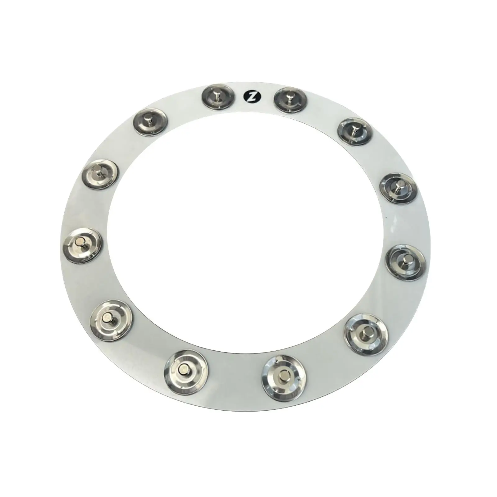 Bass Drum Tambourine Musical Instrument Drum Accessory DIY Stainless Steel 12 Single Row Bells Cymbals Ching Rings 13.78inch