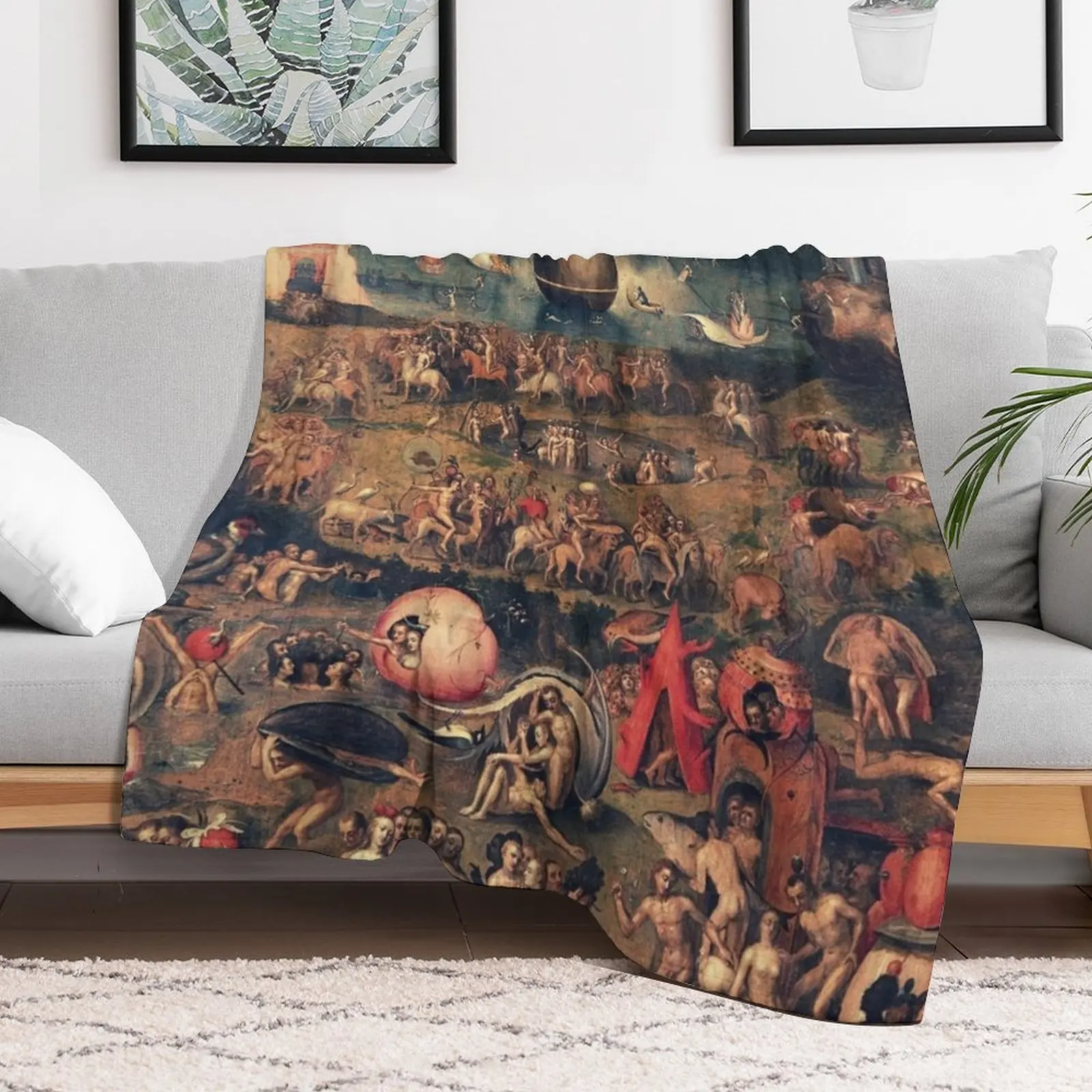 The big eyes classic artwork of hieronymus bosch Throw Blanket Heavy Fashion Sofas Blankets