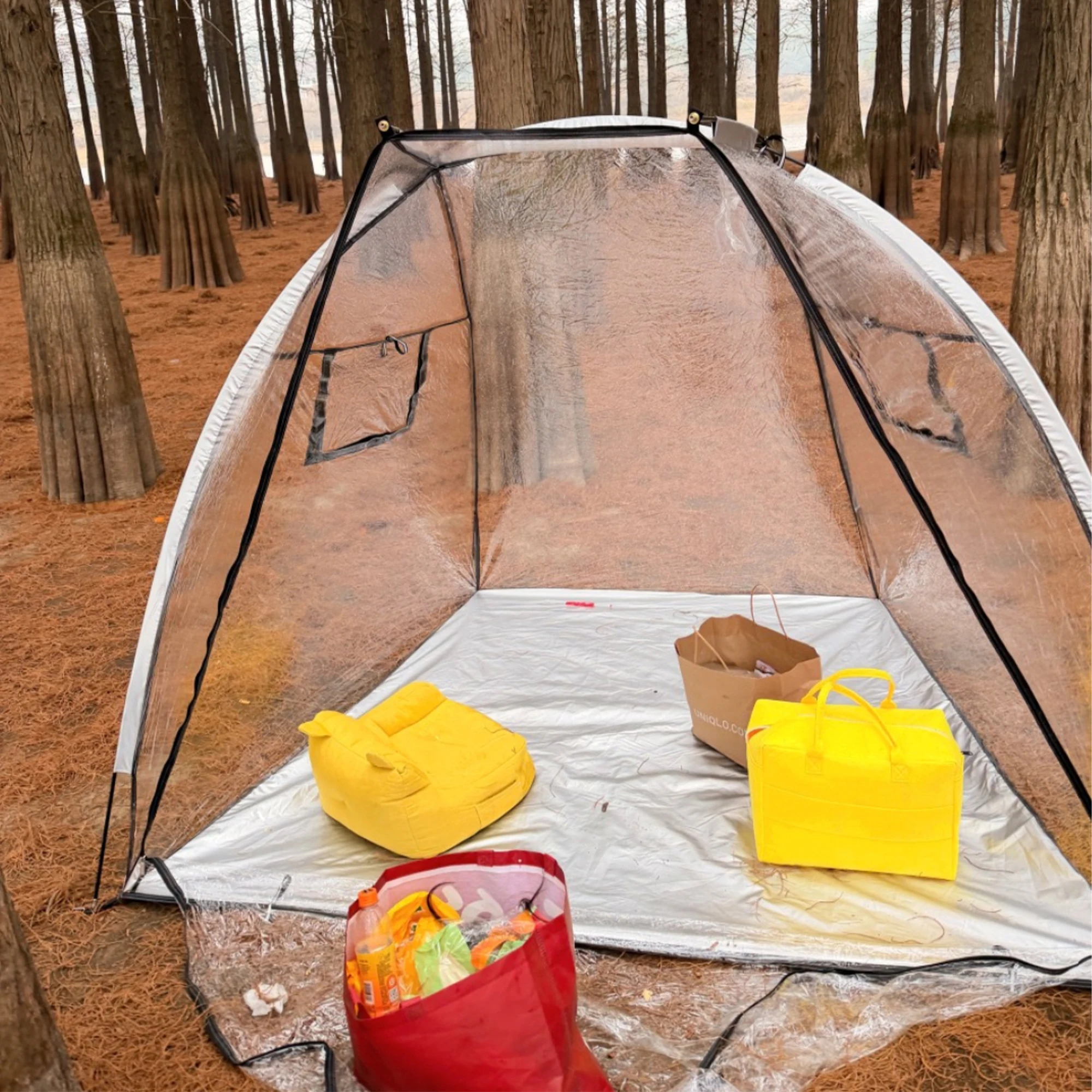 

Widening Transparent Tent with Windows, Outdoor Viewing, Sun Drying Room for 3 People, Leisure Camping, Ventilation