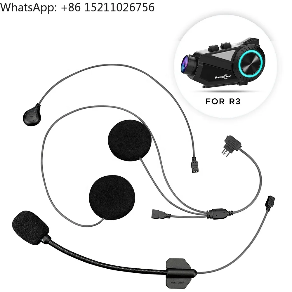 for R3 Pro WiFi Diamond Design Motorcycle Helmet Intercom with ABS Plastic 2K Video Hi-Res Audio & 1000M Range