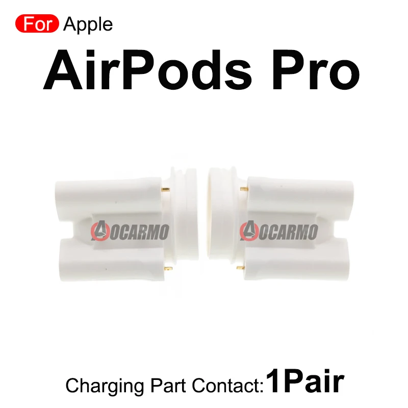 Porta do carregador de auscultadores com compartimento da bateria, carregamento contato substituição, peças de reparação para AirPods Pro, 1 par