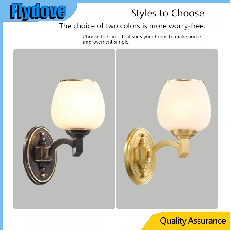 

Modern Luxury Glass Copper Wall Lamp for Bedroom Living Room Staircase Brass Color Luminaria Home Art Decor Sconce Wall Lights
