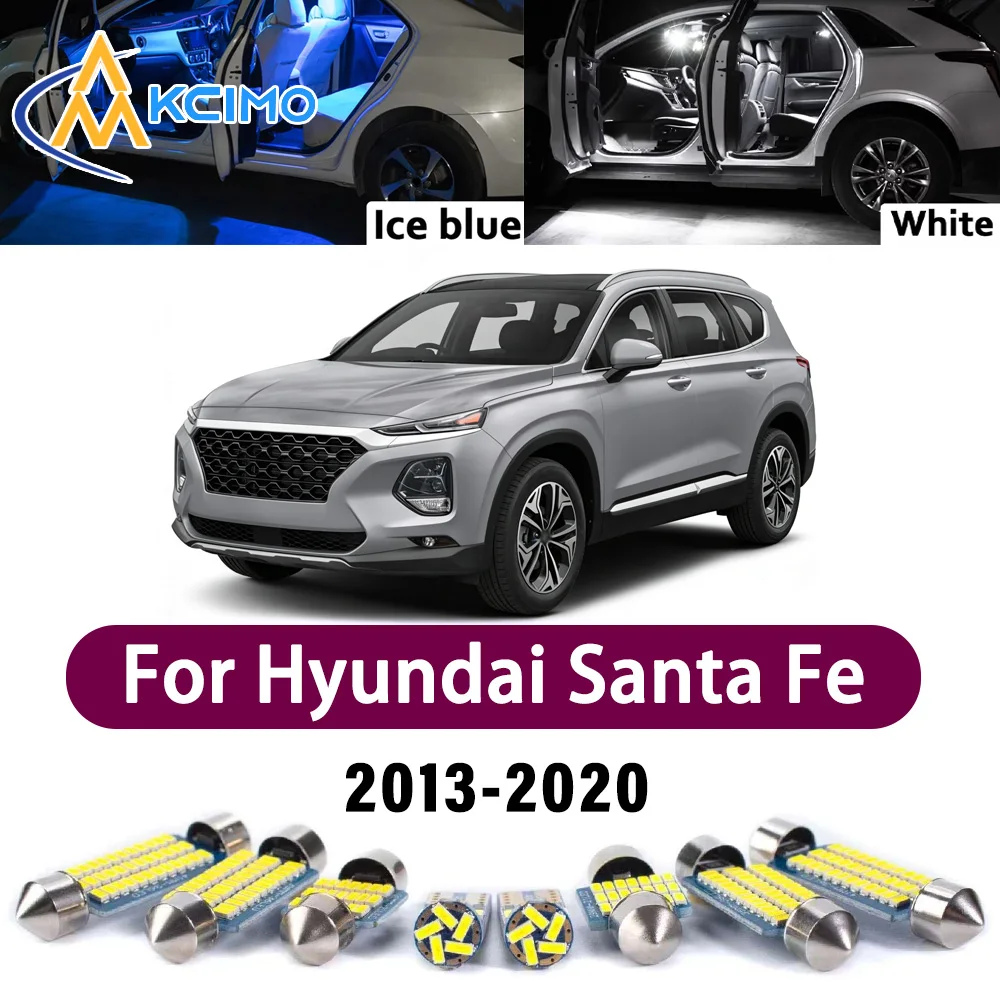 

High Lumen CANBUS Error Free LED Interior Light Kit For Hyundai Santa Fe 2013-2020 Map Trunk Reading Dome Lamp Bulbs Set