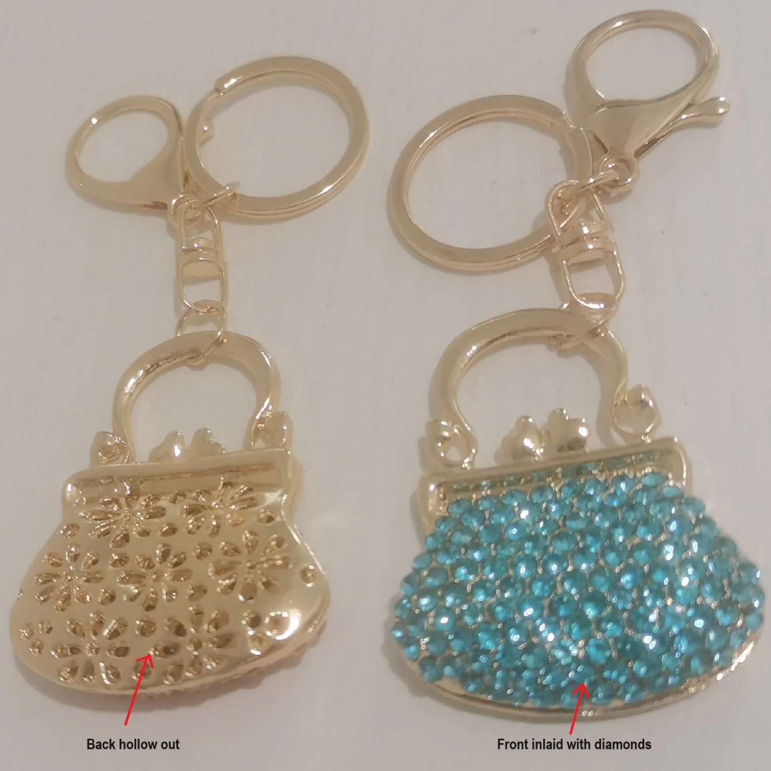 lovely handbag-shaped pendant keychain alloy rhinestone bag-pendant for girls