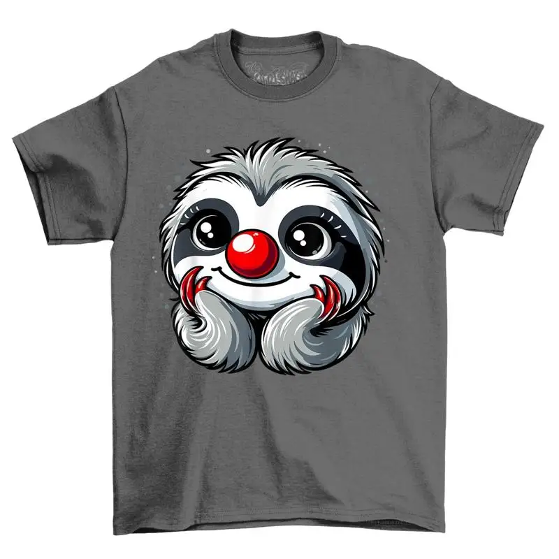 Happy Sloth Red Nose Novelty Funny T Shirt Adults Kids Comedy