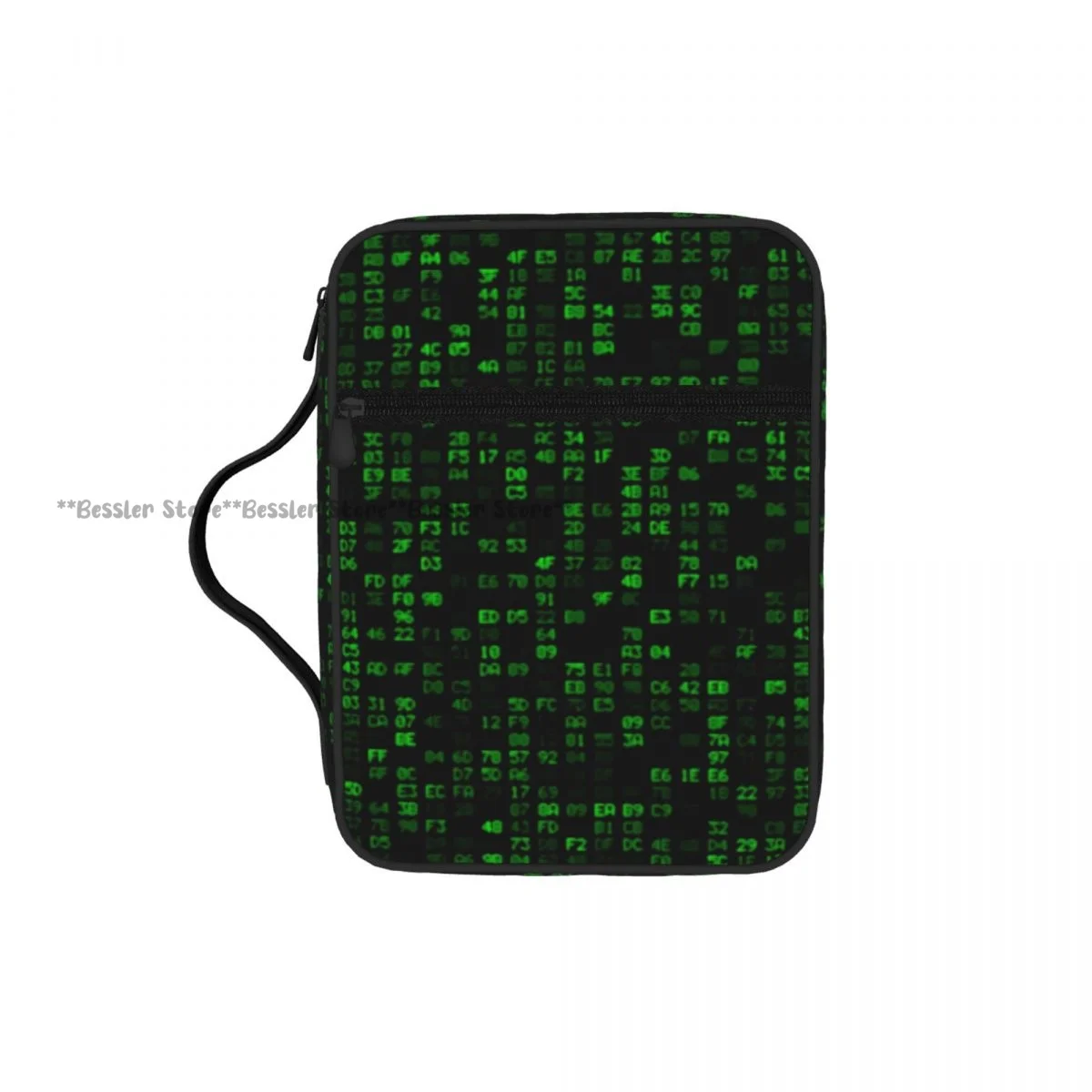 

Bible Book Bag Green Matrix Hexademical Pattern Christian Book Organizer Church Travel Bag