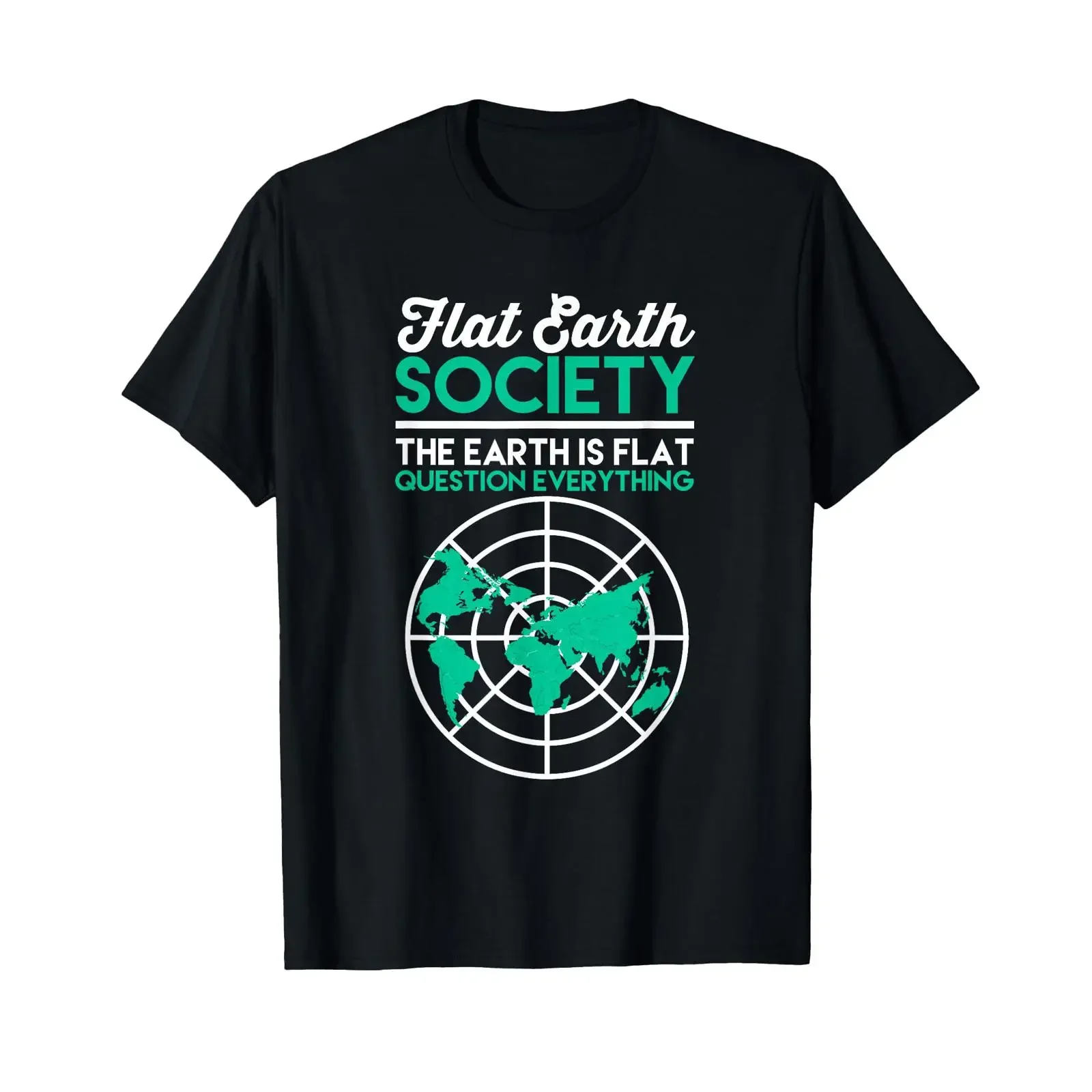 Earth is flat questions society T Shirt vintage Washed Breathable streetwear Top For Everyday Wear Casual Stylish fashion