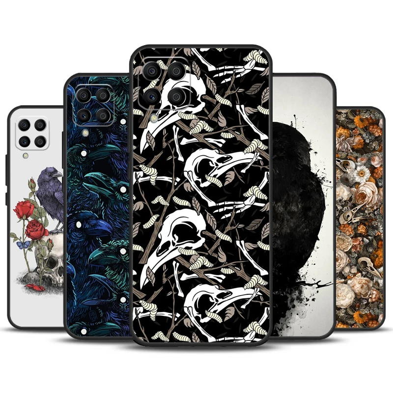 Raven Crow Skull pattern Case For Samsung Galaxy M14 M34 M54 M31 M51 M12 M32 M52 M13 M23 M33 M53 M30s M31s M20 Cover