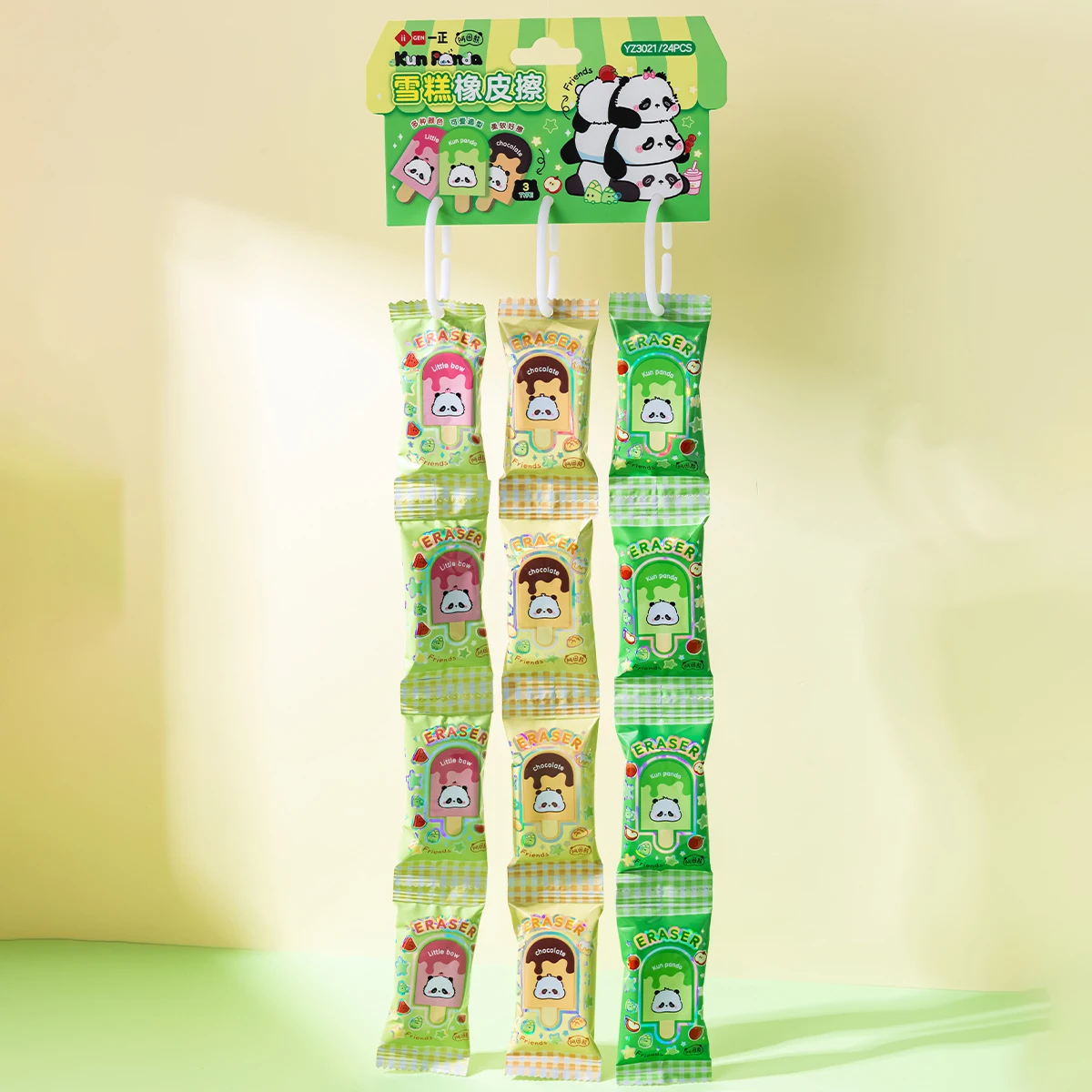 Cute Panda Eraser Student Creative Ice Cream Shape Eraser Educational Fun Desk Accessories Rubber for Mistakes Correction