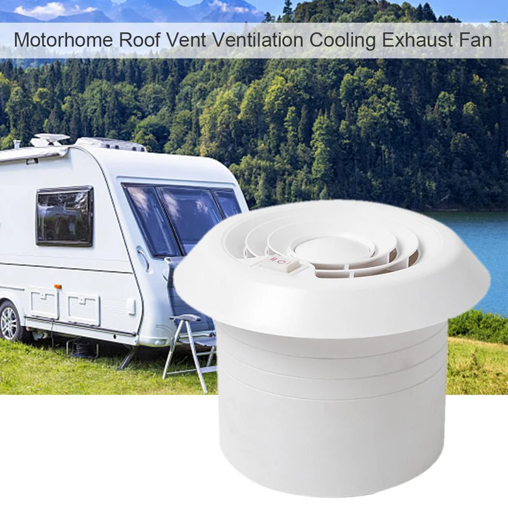 12V Round RV Vent Air Exhaust Fan Mushroom Head Roof Motorhome Vent Ventilation with LED Air Ventilation for RV Caravan Trailer