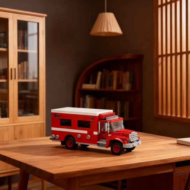 891pcs MOC Fire Department Wildland Crew Truck Creative Technical Vehicle Engineering Model Building Blocks Hero SciFi Toy Gift
