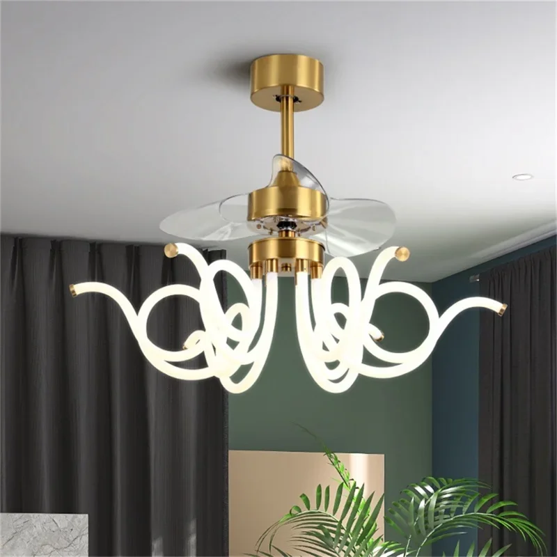 ALBERT Postmodern Ceiling Fan Light with Remote Control LED Contemporary Lighting for Home Dining Room