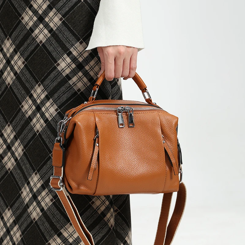 

Female Designer Luxury Crossbody Cow Leather Bag Women Cowhide Genuine Leather Shoulder Bags Ladies Solid Fashion Handbags Lady