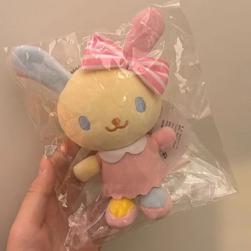 Sanrio U-Sa-Ha-Na Rabbit Soft Plush Filled Keychain Girl Bag Zipper Pendant Decoration Cute Doll Pendant Toy Children Gift