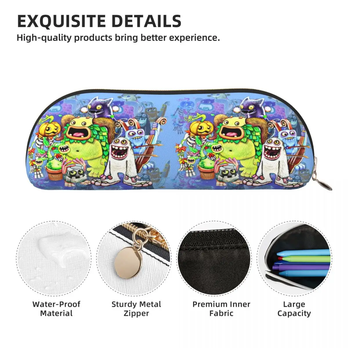 بلدي الغناء وحوش شخصيات مقلمة حامل قلم تخزين لوازم مكتبية سعة كبيرة صندوق القلم حقيبة أقلام رصاص للطلاب