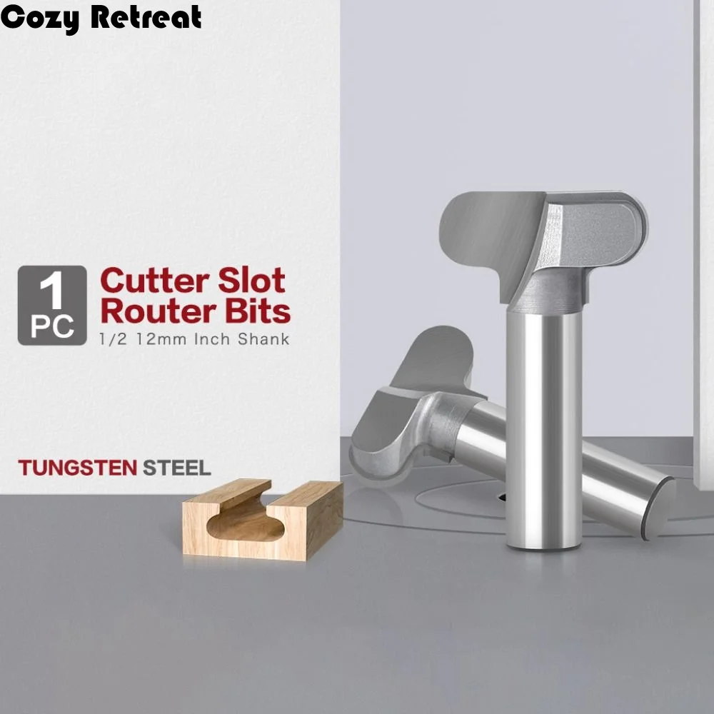 

High Quality 1/2′′ 12mm Shank Wood Router Bits T-shaped Trimming Chamfer Bits Carving Carbon Steel Milling Cutter Furniture